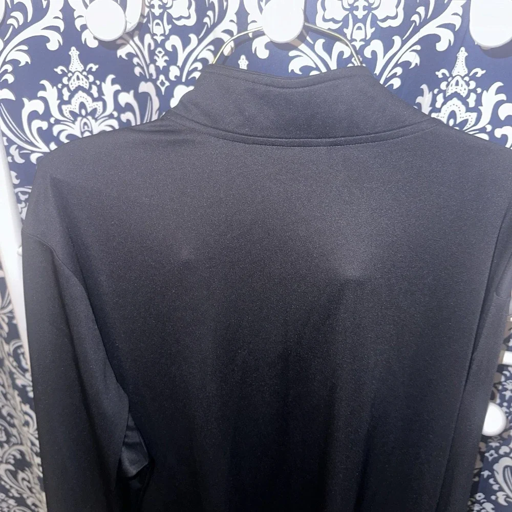 Adidas‎ 3 Stripe  1/4 Zip - Black - Mens XL Arm Logo Blackout